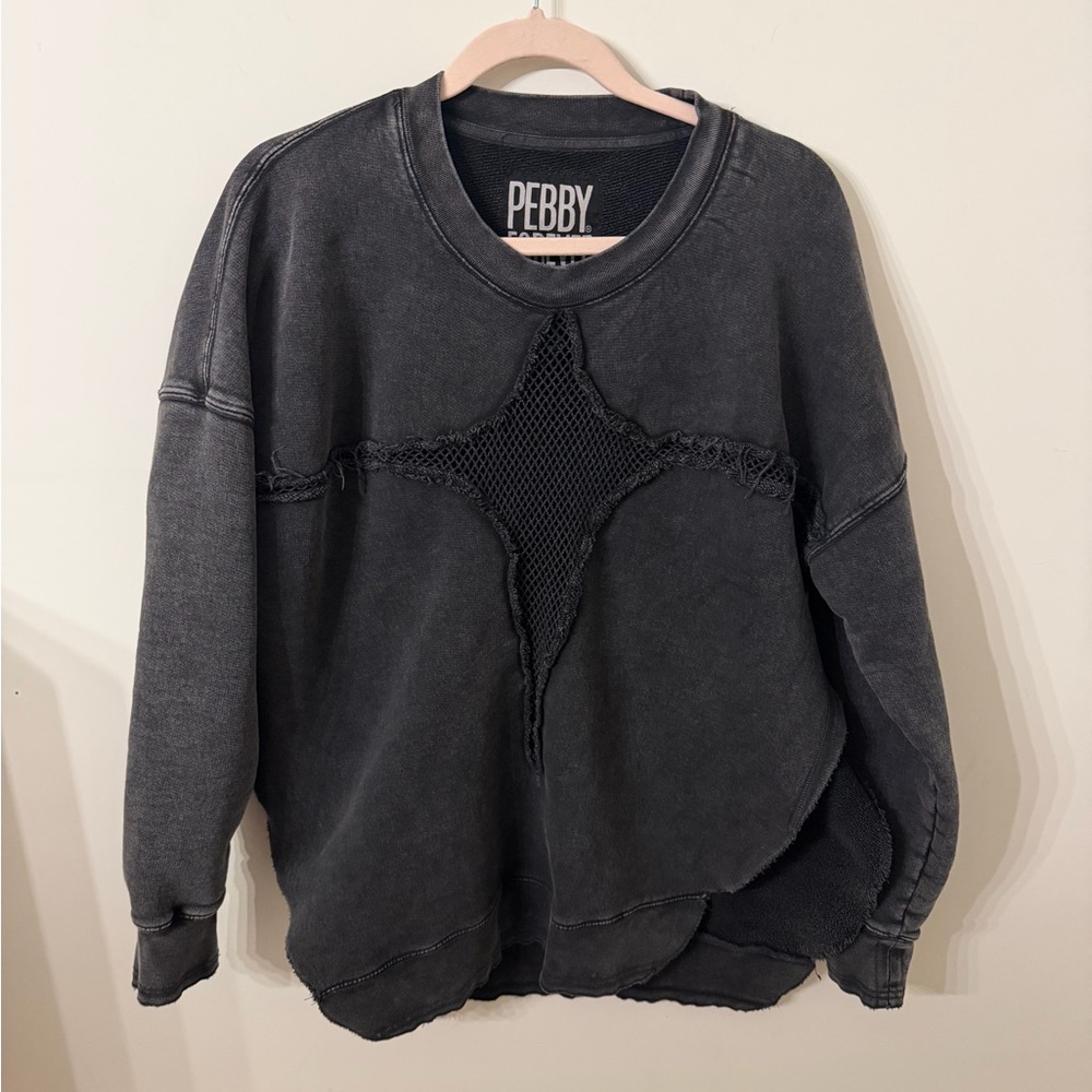 Pebby Forevee Women’s Mesh Feel Good Side Slit sweatshirt - Picture 6 of 8